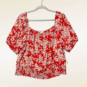 Nine Britton Red Floral Blouse